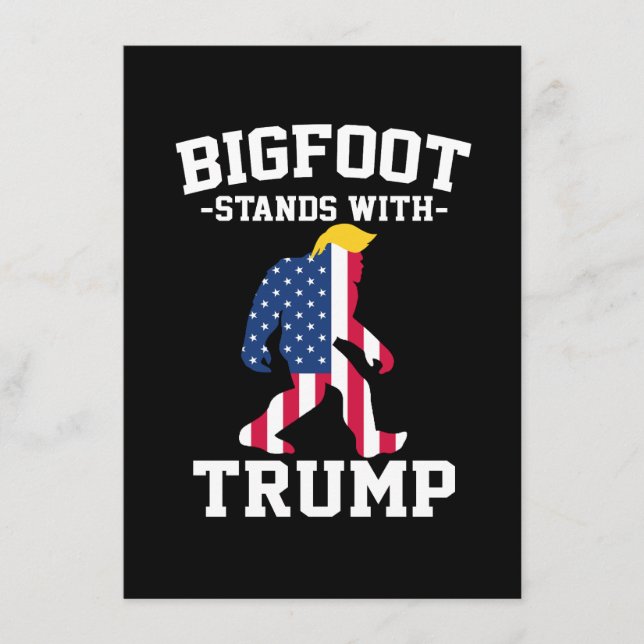 Bigfoot steht bei den Wahlen 2024 unter Trump Begleitkarte (Vorderseite)