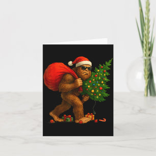 Bigfoot stiehlt Weihnachtsbaumlichter Xmas Jungen Karte