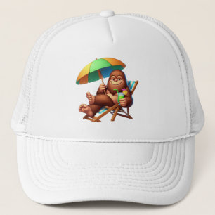 Bigfoot-Strand-Vibes Lustiger Sommer Sasquatch Truckerkappe