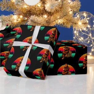 Bigfoot Sunset Coffee Break Funny Sasquatch Geschenkpapier