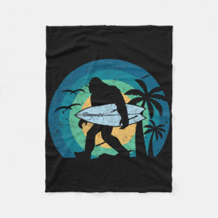 Bigfoot-Surfer-Shirt Lustig Sasquatch Yeti Surfen Fleecedecke