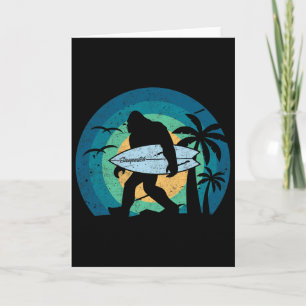 Bigfoot-Surfer-Shirt Lustiger Sasquatch Yeti Surfe Karte