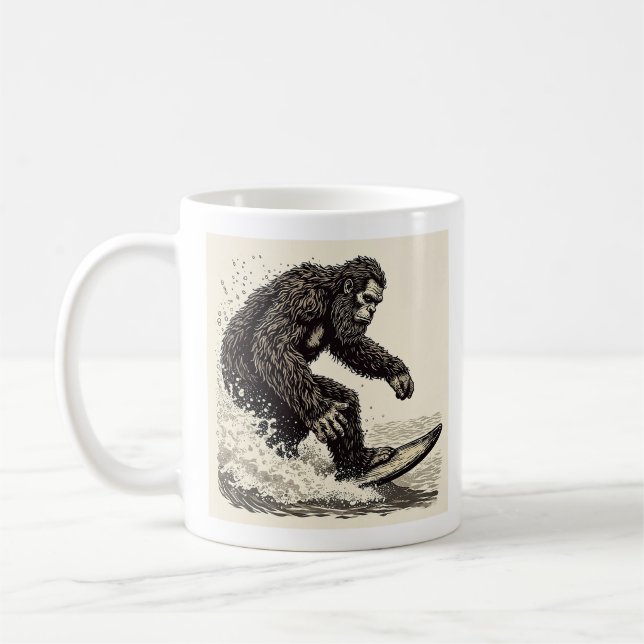 Bigfoot Surft Kaffeetasse (Links)