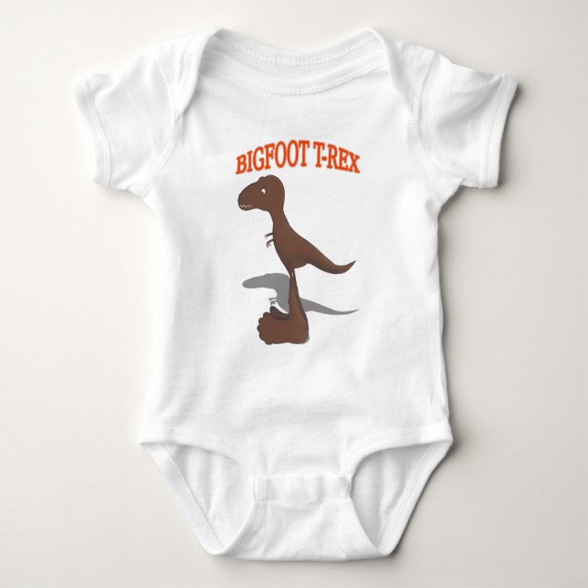 Bigfoot T-Rex Zeichnend Baby Strampler (Vorderseite)