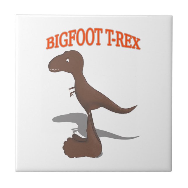 Bigfoot T-Rex Zeichnend Fliese (Vorderseite)