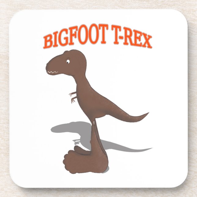 Bigfoot T-Rex Zeichnend Getränkeuntersetzer (Vorderseite)