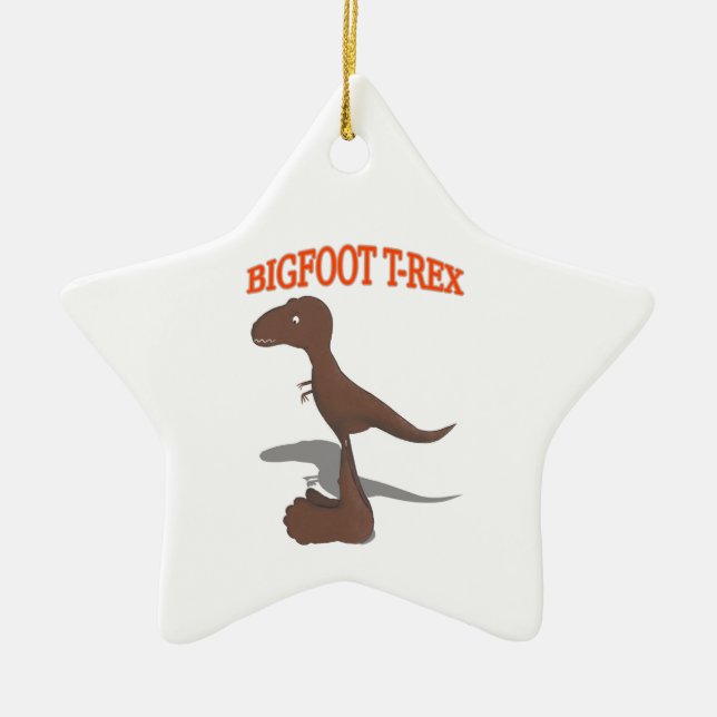 Bigfoot T-Rex Zeichnend Keramikornament (Vorne)