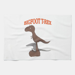 Bigfoot T-Rex Zeichnend Küchentuch