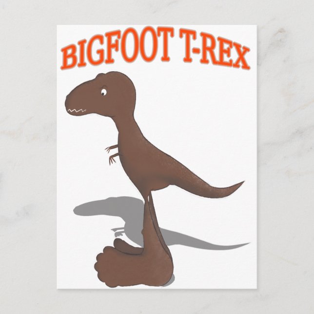 Bigfoot T-Rex Zeichnend Postkarte (Vorderseite)