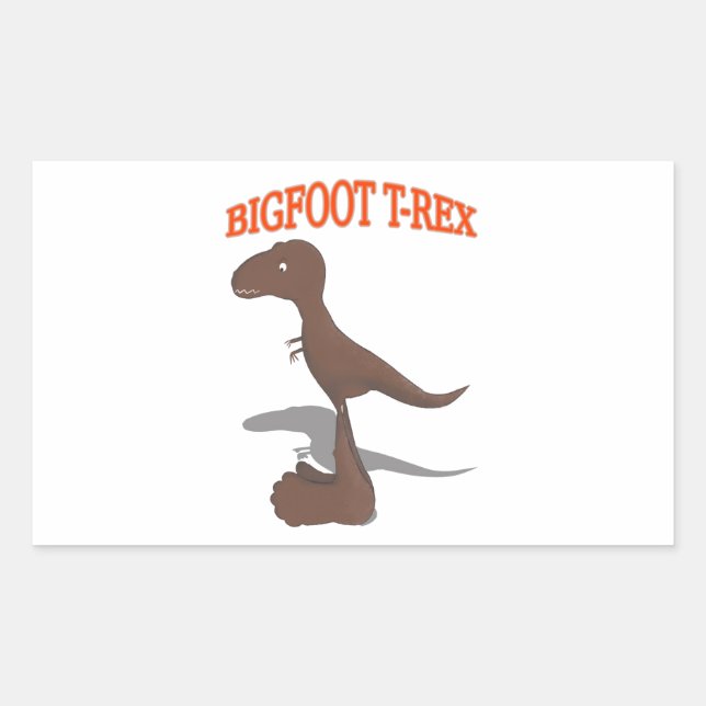 Bigfoot T-Rex Zeichnend Rechteckiger Aufkleber (Vorderseite)