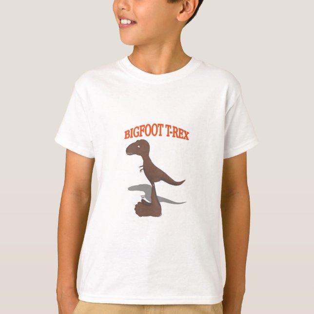 Bigfoot T-Rex Zeichnend T-Shirt (Vorderseite)