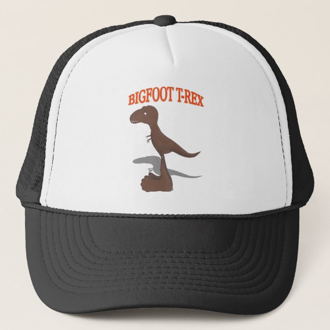 Bigfoot T-Rex Zeichnend Truckerkappe (Vorderseite)