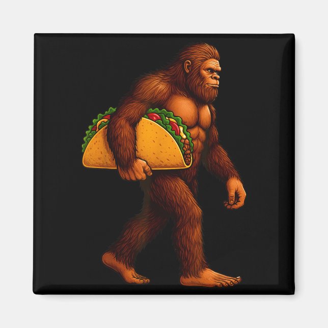 Bigfoot Taco Sasquatch Walking Taco Funny Shirt Me Magnet (Vorne)