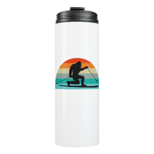 Bigfoot Telemark Skifahren Rainbow Thermosbecher (Vorderseite)
