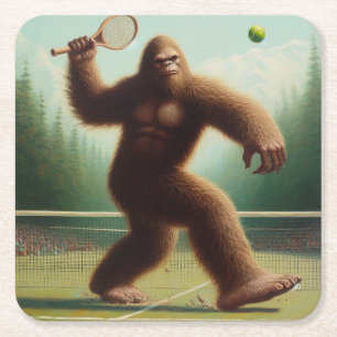 Bigfoot Tennis Rechteckiger Pappuntersetzer