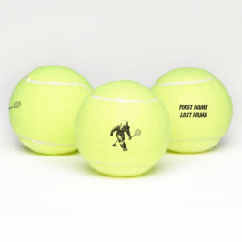 Bigfoot Tennisspieler mit Text Tennisbälle