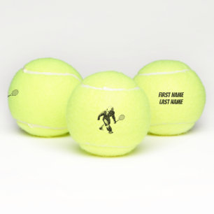 Bigfoot Tennisspieler mit Text Tennisbälle