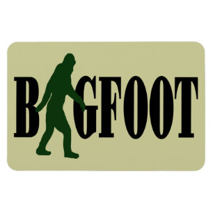 Bigfoot Text & Green Squatch Grafik Magnet