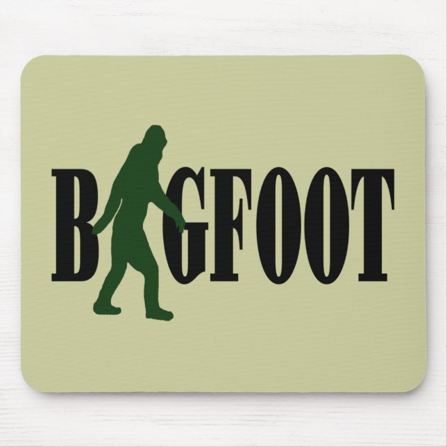 Bigfoot Text & Green Squatch Grafik Mousepad (Vorne)