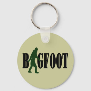 Bigfoot-Text und grüne Squattergrafik Schlüsselanhänger