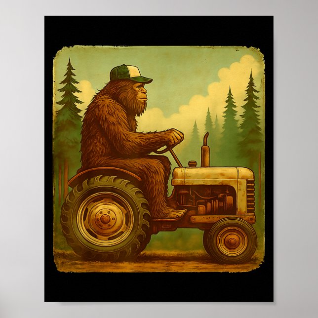 Bigfoot Tractor Farmer Design For Men Farming Farm Poster (Vorne)