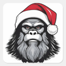 Bigfoot Tragen einer Weihnachtsmannmütze