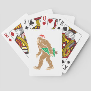 Bigfoot Tragend Weihnachtsbaum Funny Sasquatch Xm Spielkarten