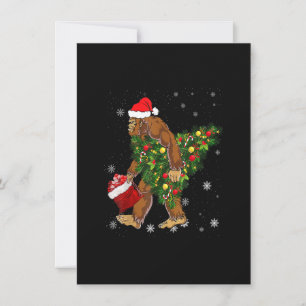 Bigfoot Tragend Weihnachtsbaum Sasquatch Glaube Einladung