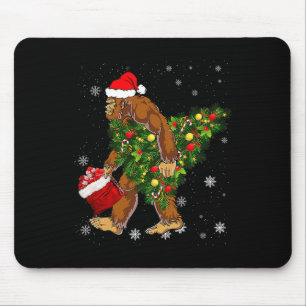 Bigfoot Tragend Weihnachtsbaum Sasquatch Glaube Mousepad