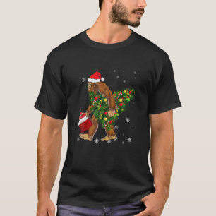 Bigfoot Tragend Weihnachtsbaum Sasquatch Glaube T-Shirt