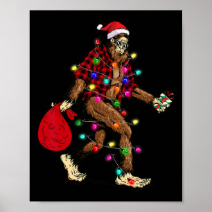 Bigfoot Tragend Weihnachtsbaum Sasquatch Pajama Poster