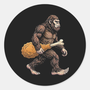 Bigfoot trägt Sasquatch-Liebhaber von Hühnerschleg Runder Aufkleber