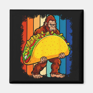 Bigfoot trägt Taco Lustiger Cinco De Mayo Jungen M Magnet