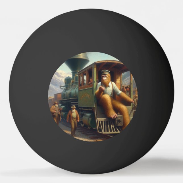 Bigfoot Train Engineer Tischtennisball (Vorderseite)