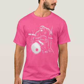 Bigfoot trommelt lustiger Gorilla-Affe-Trommler T-Shirt