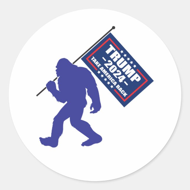 Bigfoot Trump 2024 Runder Aufkleber (Vorderseite)