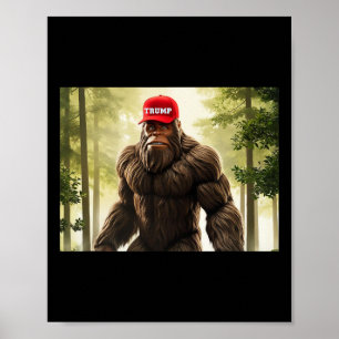Bigfoot Trump Hut Sasquatch Lustiger Republikaner Poster