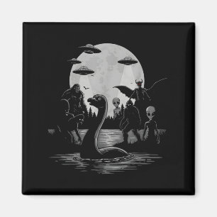 Bigfoot Ufo Loch Ness Monster Mothman und Aliens!  Magnet