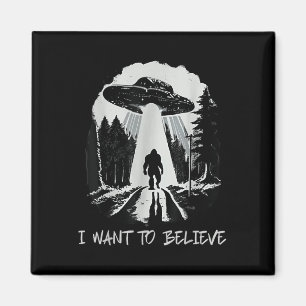 Bigfoot Ufo Wollte ich zu glauben Retro-Wald Männe Magnet