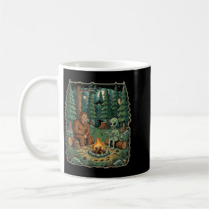 Bigfoot und Alien Lagerfeuer Lustiges Camping Kryp Kaffeetasse
