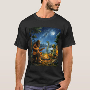 Bigfoot und Alien Loch Ness Lagerfeuer Sasquatch S T-Shirt