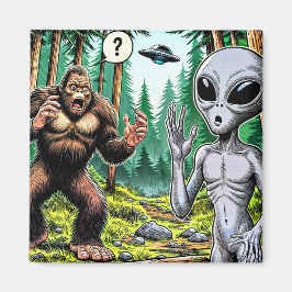 Bigfoot und Alien Spaß Magnet