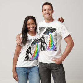 Bigfoot und das Rainbow UFO T-Shirt