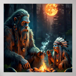 Bigfoot und Obermoonlit Forest Poster