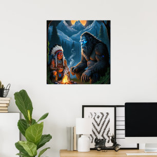 Bigfoot und Obermoonlit Forest Poster