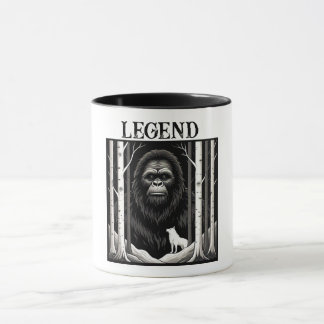 Bigfoot und Weißer Wolf im Birkenwald Tasse