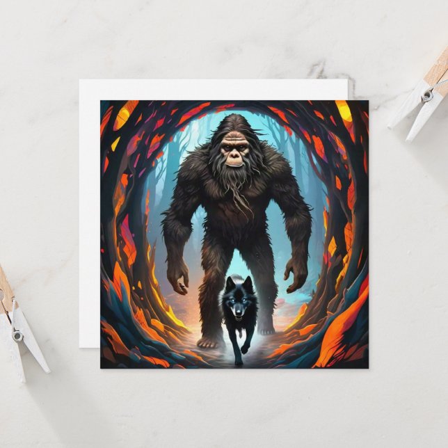 Bigfoot und Wolf Portal Karte (Vorderseite/Rückseite Beispiel)