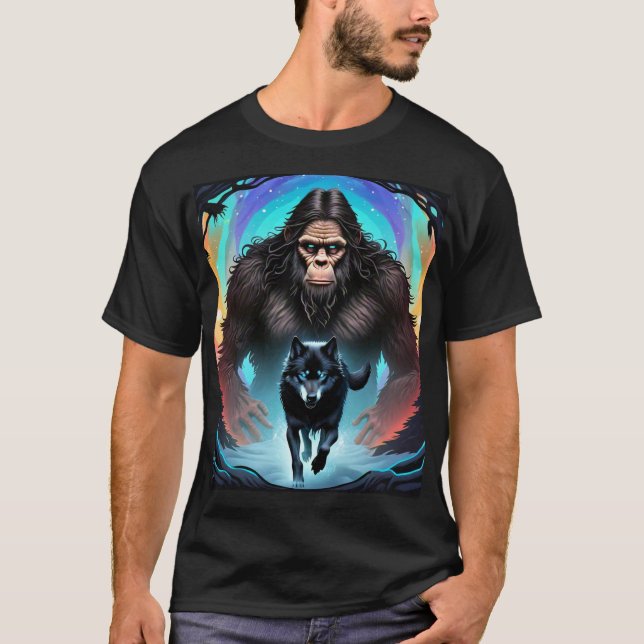 Bigfoot und Wolf Portal T-Shirt (Vorderseite)
