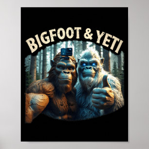 Bigfoot und Yeti Selfie Kryptid Squatch Jäger Poster