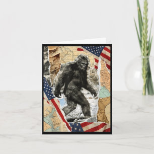 Bigfoot USA Amerikanische Flagge Sasquatch patriot Karte